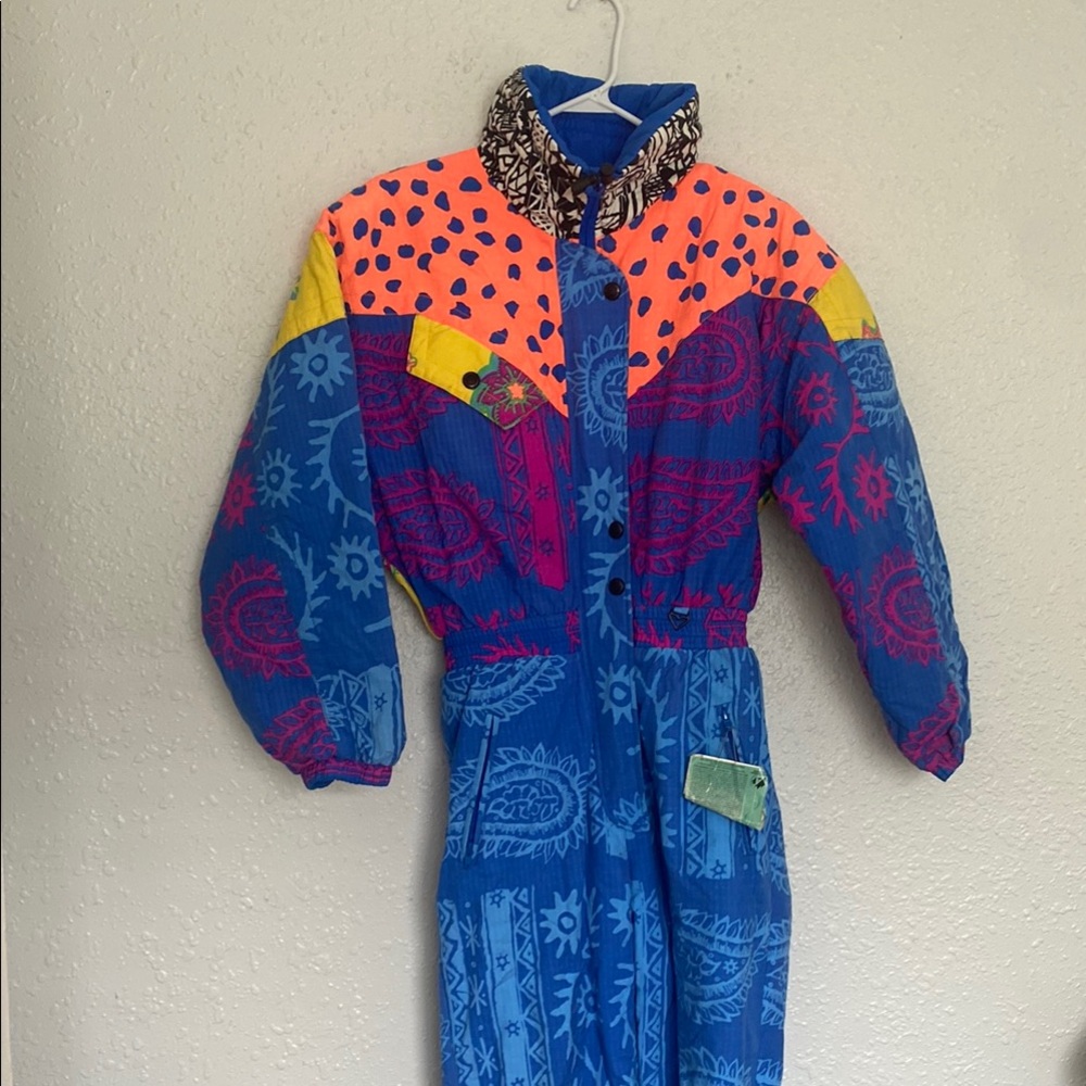 VINTAGE Colorful Obermeyer Patchwork Women’s Ski Suite - Picture 2 of 14